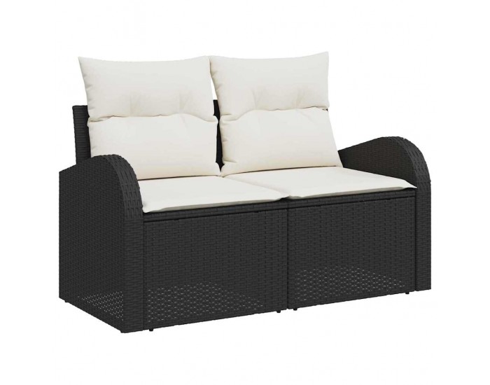 Sonata H Градински Софа Комплект 11 pcs Черен и кремав 100 x 100 x 71 cm