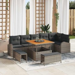 Sonata H Градински Софа Комплект 9 pcs Сив 100 x 100 x 71 cm - Градински Дивани и Пейки