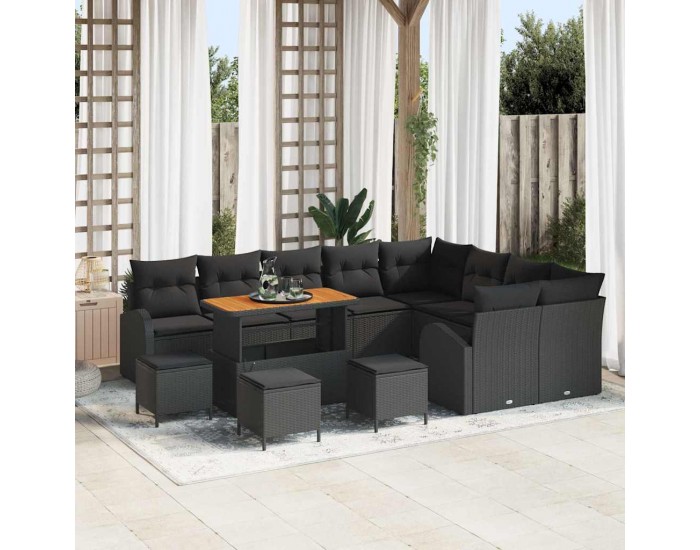 Sonata H Градински Софа Комплект 13 pcs Черно 110 x 55 x 71 см