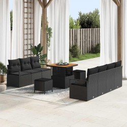 Sonata H Градински Софа Комплект 10 pcs Черно 80 x 80 x 71 cm - Градински Дивани и Пейки