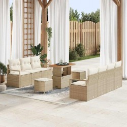 Sonata H Градински Софа Комплект 10 pcs Бежов и кремав 90 x 55 x 71 cm - Градински Дивани и Пейки