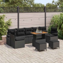 Sonata H Градински Софа Комплект 10 pcs Черно 90 x 55 x 71 cm - Градински Дивани и Пейки