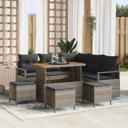 Sonata H Градински Софа Комплект 9 pcs Сив 110 x 55 x 71 см - Градински Дивани и Пейки
