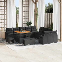 Sonata H Градински Софа Комплект 13 pcs Черно 100 x 100 x 71 cm - Градински Дивани и Пейки