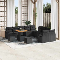 Sonata H Градински Софа Комплект 13 pcs Черно 80 x 80 x 71 cm - Градински Дивани и Пейки