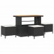 Sonata H Градински Софа Комплект 9 pcs Черен и кремав 110 x 55 x 71 см