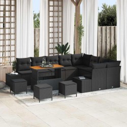 Sonata H Градински Софа Комплект 12 pcs Черно 110 x 55 x 71 см - Градински Дивани и Пейки