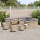 Sonata H Градински Софа Комплект с възглавница 12 pcs Бежов и Светло Сив