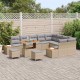 Sonata H Градински Софа Комплект с възглавница 12 pcs Бежово Полиратан
