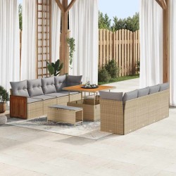 Sonata H Градински Софа Комплект 11 pcs Бежово 100 x 100 x 71 cm - Градински Дивани и Пейки