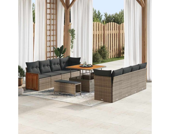 Sonata H Градински Софа Комплект 11 pcs Сив 100 x 100 x 71 cm полиратан