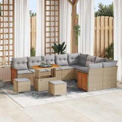 Sonata H Градински Софа Комплект 12 pcs Бежово 90 x 55 x 71 cm полиратан - Градински Дивани и Пейки