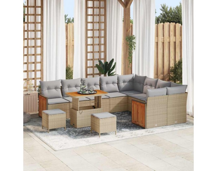 Sonata H Градински Софа Комплект 12 pcs Бежово 90 x 55 x 71 cm полиратан