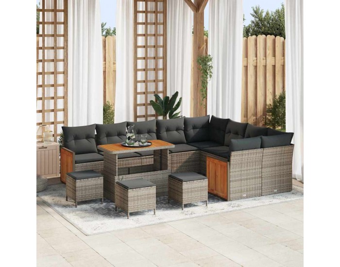 Sonata H Градински Софа Комплект 13 pcs Сиво Тъмносиво 110 x 55 x 71 см