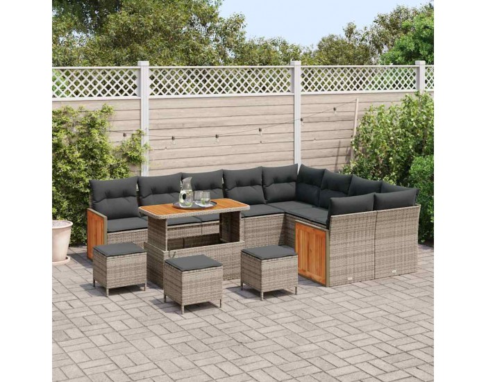Sonata H Градински Софа Комплект 13 pcs Сиво Тъмносиво 110 x 55 x 71 см