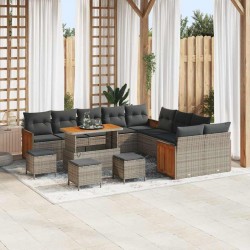 Sonata H Градински Софа Комплект 14 pcs Сиво Тъмносиво 110 x 55 x 71 см - Градински Дивани и Пейки