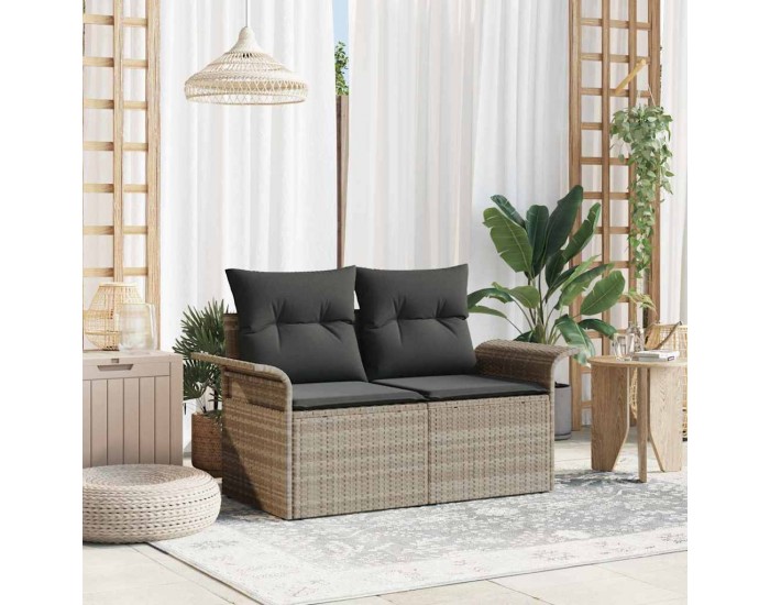 Sonata H Градински диван Светлосиво 141 x 62 x 69cm полиратан