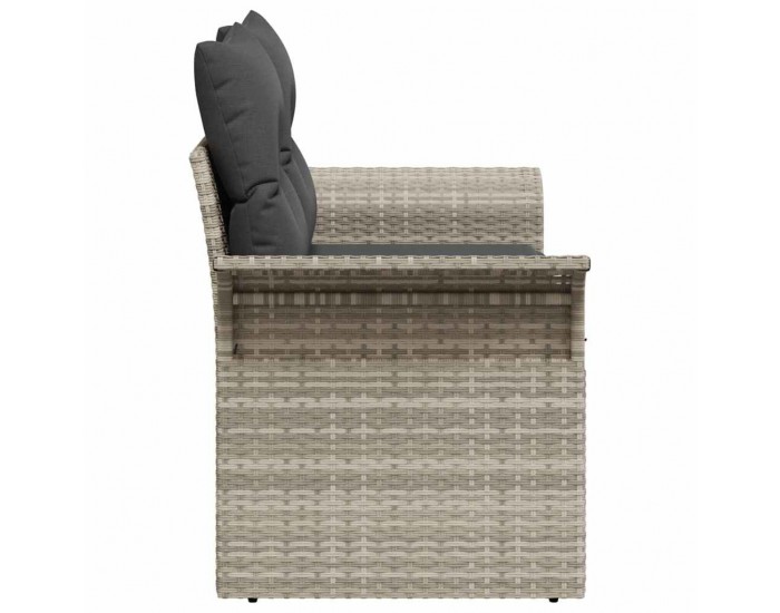 Sonata H Градински диван Светлосиво 141 x 62 x 69cm полиратан