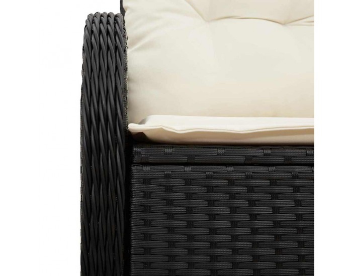 Sonata H Градински диван с възглавница Черно 121 x 62 x 69см полиратан