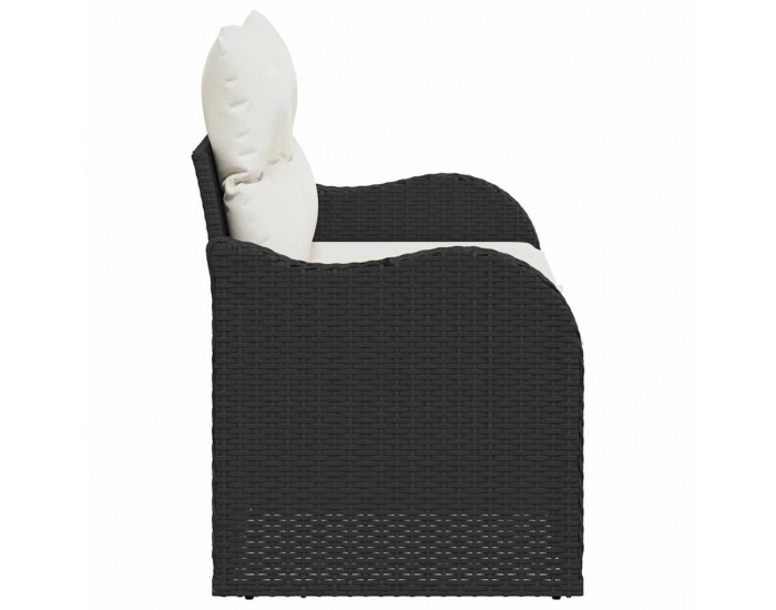 Sonata H Градински диван с възглавница Черно 121 x 62 x 69см полиратан