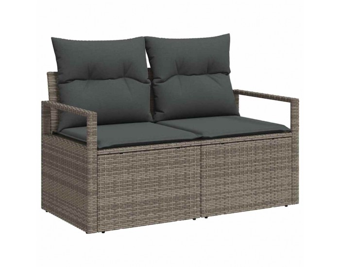 Sonata H Градински диван с възглавница Сив 120 x 62 x 69см полиратан