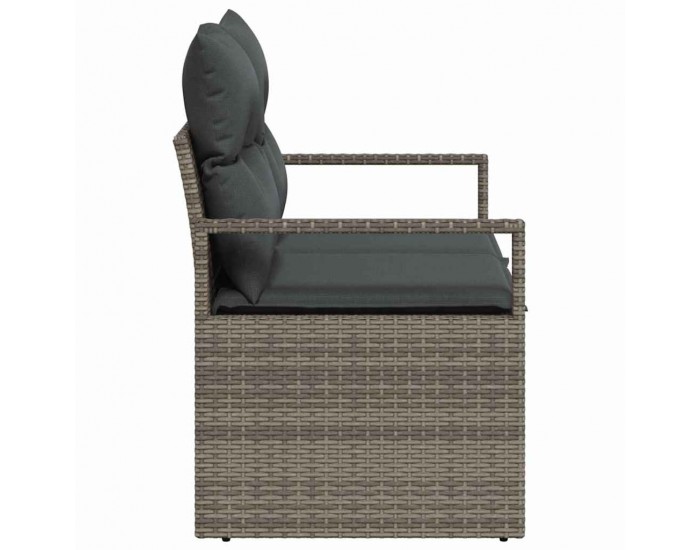 Sonata H Градински диван с възглавница Сив 120 x 62 x 69см полиратан