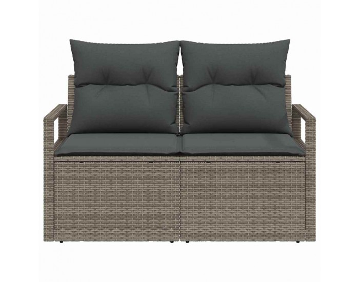 Sonata H Градински диван с възглавница Сив 120 x 62 x 69см полиратан