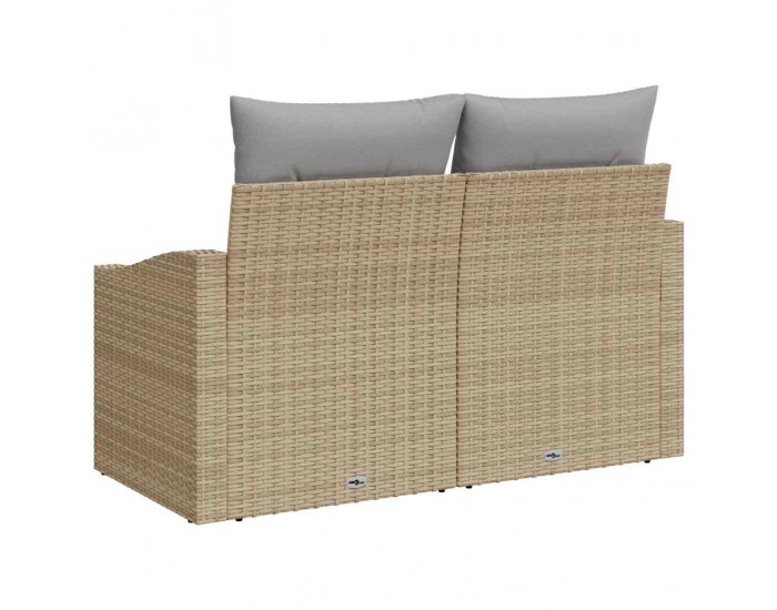 Sonata H Градински диван с възглавница Бежово 123 x 62 x 69 см полиратан