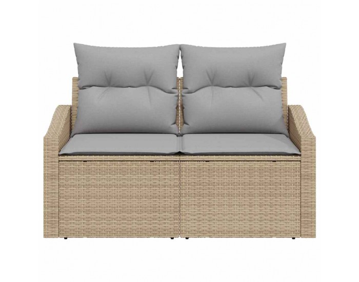 Sonata H Градински диван с възглавница Бежово 123 x 62 x 69 см полиратан