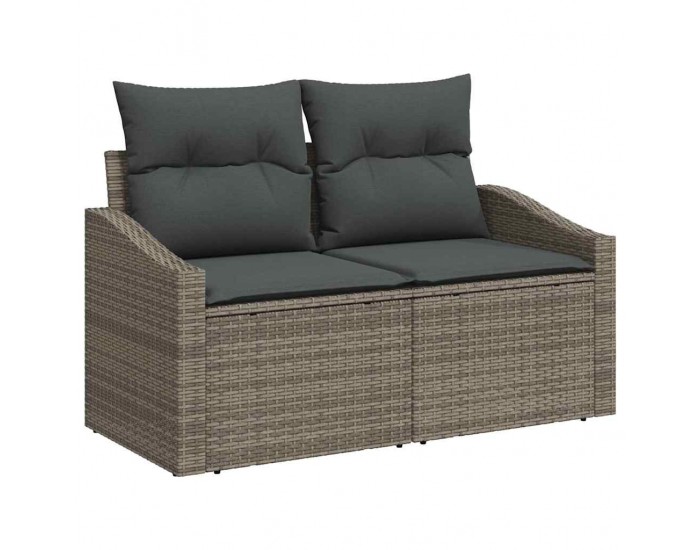 Sonata H Градински диван с възглавница Сив 123 x 62 x 69 см полиратан
