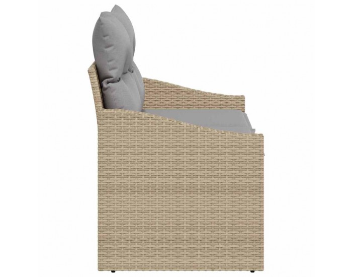 Sonata H Градински диван с възглавница Бежово 123 x 62 x 69 см полиратан