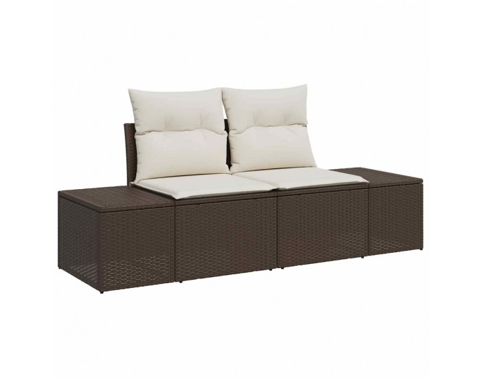 Sonata H Градински диван с възглавница Кафяво 123 x 62 x 69 см полиратан