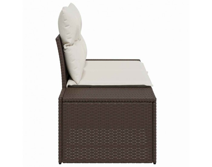 Sonata H Градински диван с възглавница Кафяво 123 x 62 x 69 см полиратан