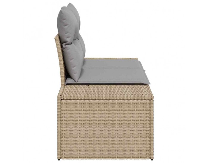 Sonata H Градински диван с възглавница Бежово 123 x 62 x 69 см полиратан
