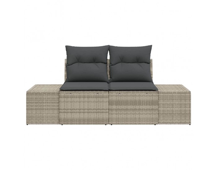 Sonata H Градински диван с възглавница Сив 123 x 62 x 69 см полиратан