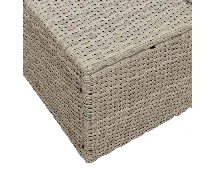 Sonata H Градински диван с възглавница Сив 123 x 62 x 69 см полиратан