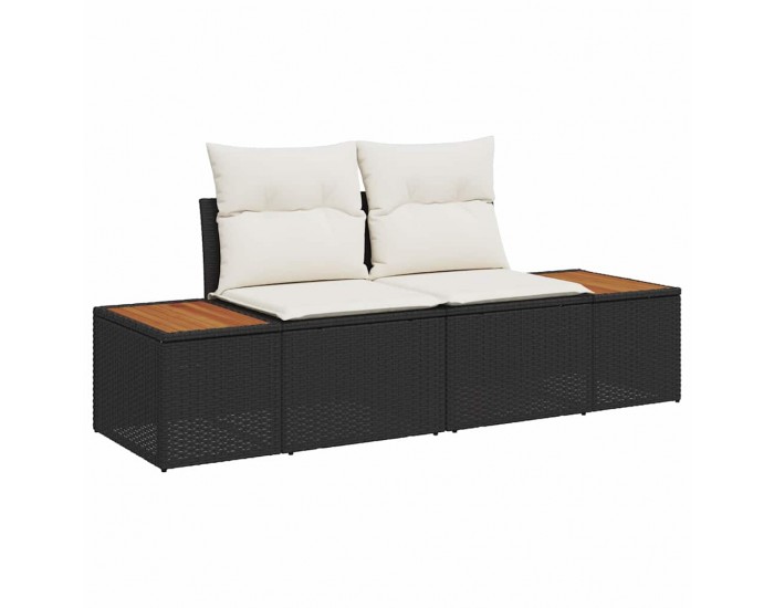 Sonata H Градински диван Черно 184 x 62 x 85см полиратан