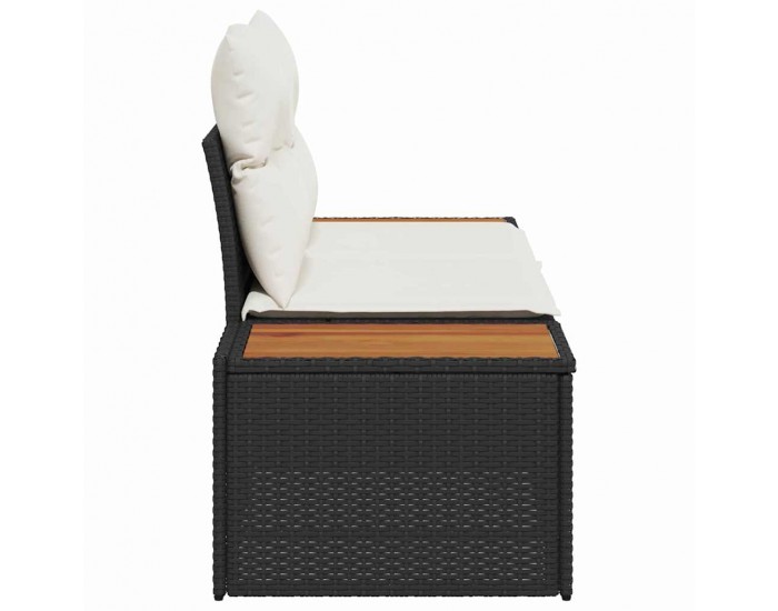 Sonata H Градински диван Черно 184 x 62 x 85см полиратан