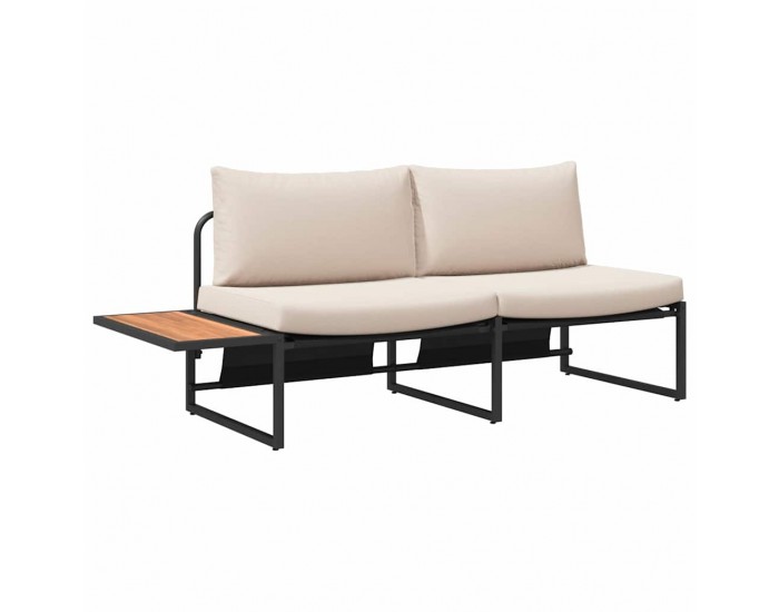 Sonata H Градински диван с възглавница Кафяво 200.5 x 70 x 85.5 см Метал