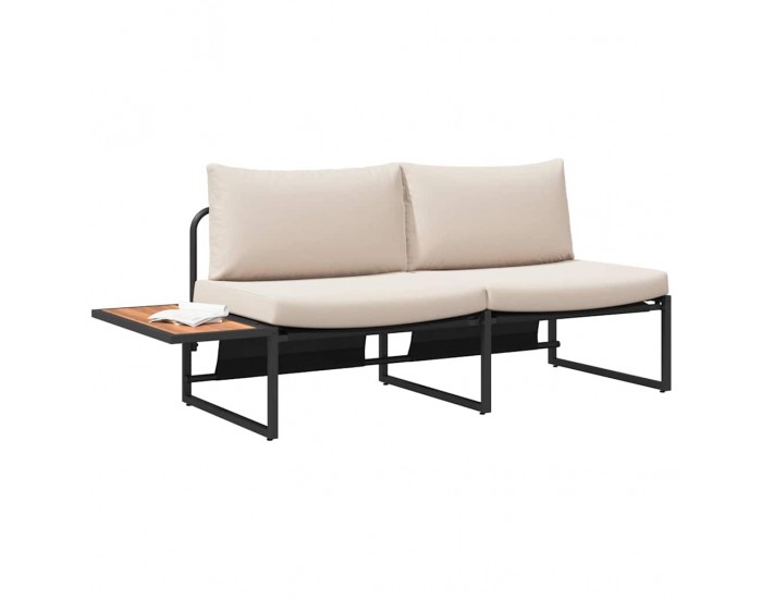 Sonata H Градински диван с възглавница Кафяво 200.5 x 70 x 85.5 см Метал