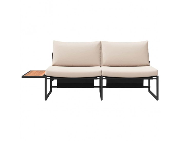 Sonata H Градински диван с възглавница Кафяво 200.5 x 70 x 85.5 см Метал