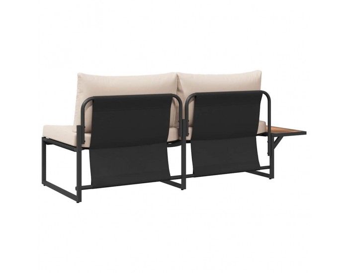 Sonata H Градински диван с възглавница Кафяво 200.5 x 70 x 85.5 см Метал