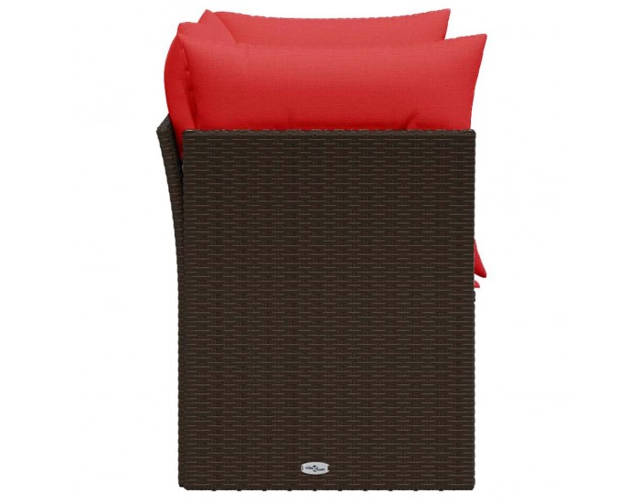 Sonata H Градински диван с възглавници, двуместен, кафяв, полиратан