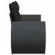 Sonata H Градински диван с възглавници 2-местен черен полиратан