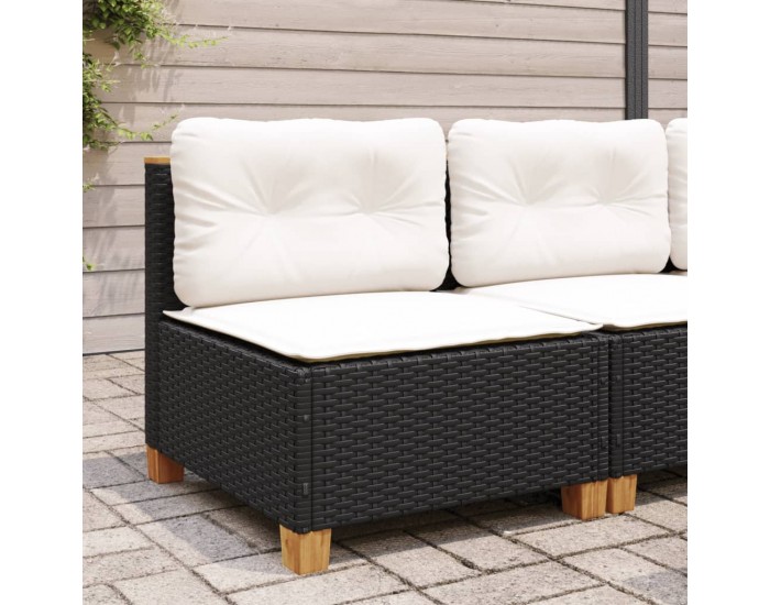 Sonata H Градинско кресло без подлакътници с възглавници черен полиратан