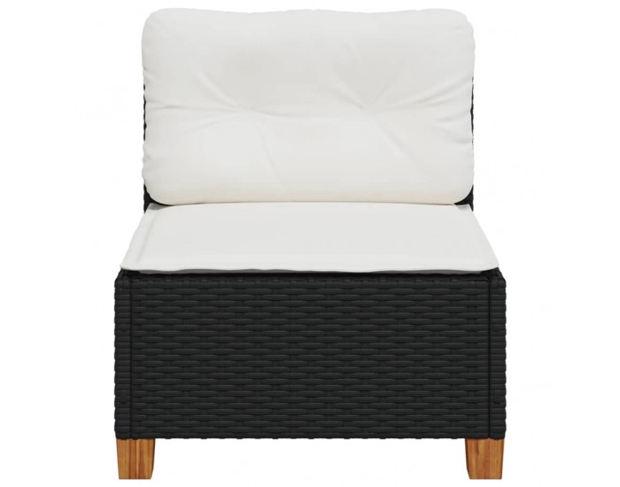 Sonata H Градинско кресло без подлакътници с възглавници черен полиратан
