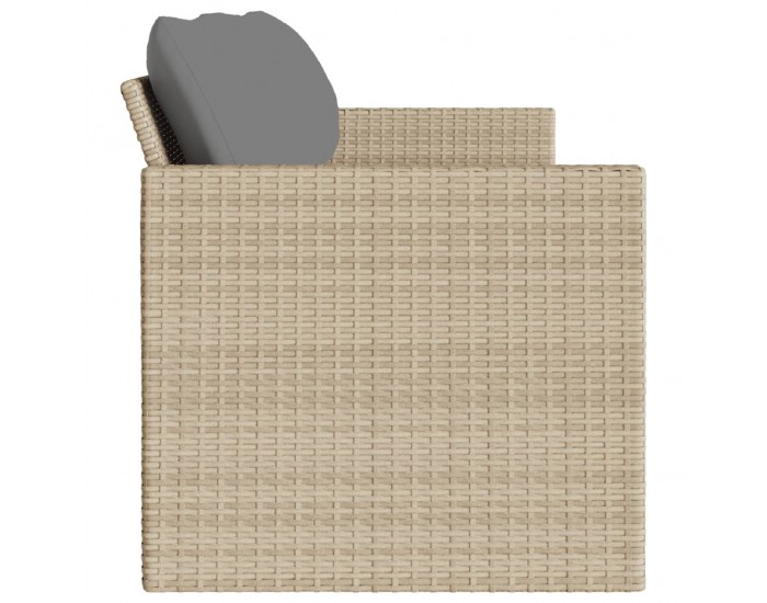 Sonata H Градински диван с възглавници 3-местен бежов полиратан