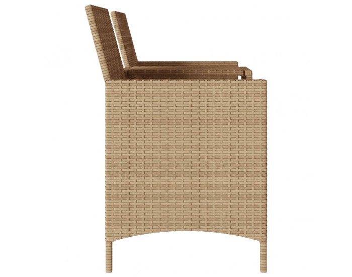 Sonata H Градински диван 2-местен с маса и възглавници бежов полиратан