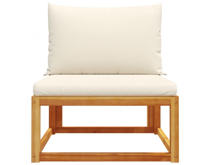 Sonata H Градински диван без подлакътници с възглавници, дърво, акация и ратан