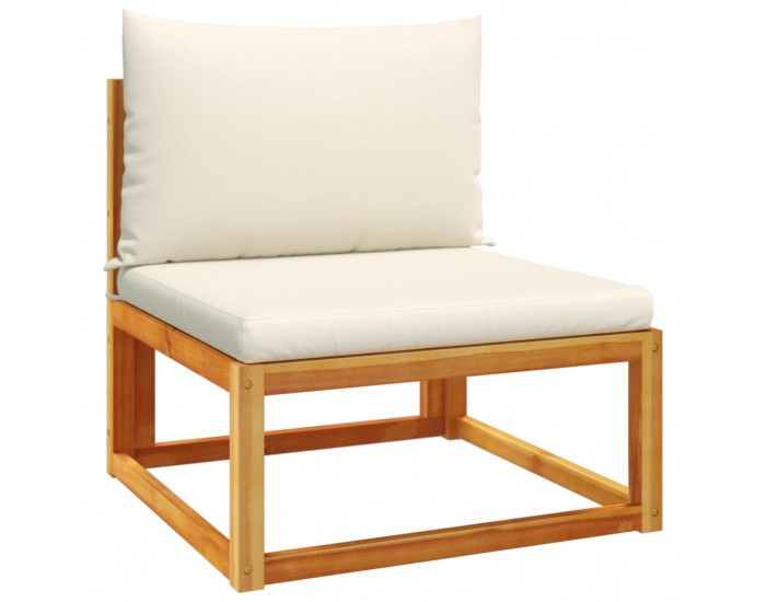 Sonata H Градински диван без подлакътници с възглавници, дърво, акация и ратан